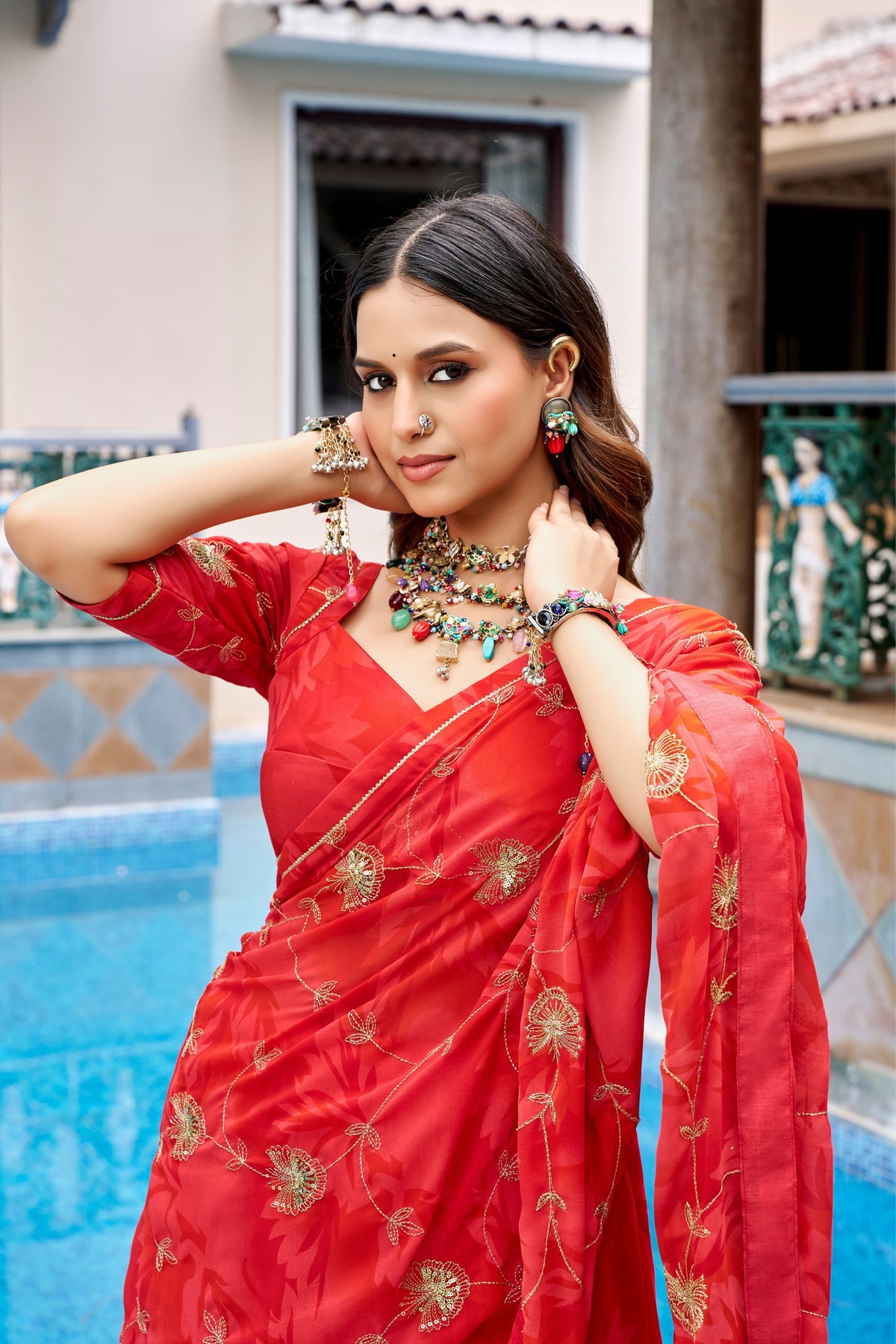 Designer Georgette Lehenga Choli For Navratri