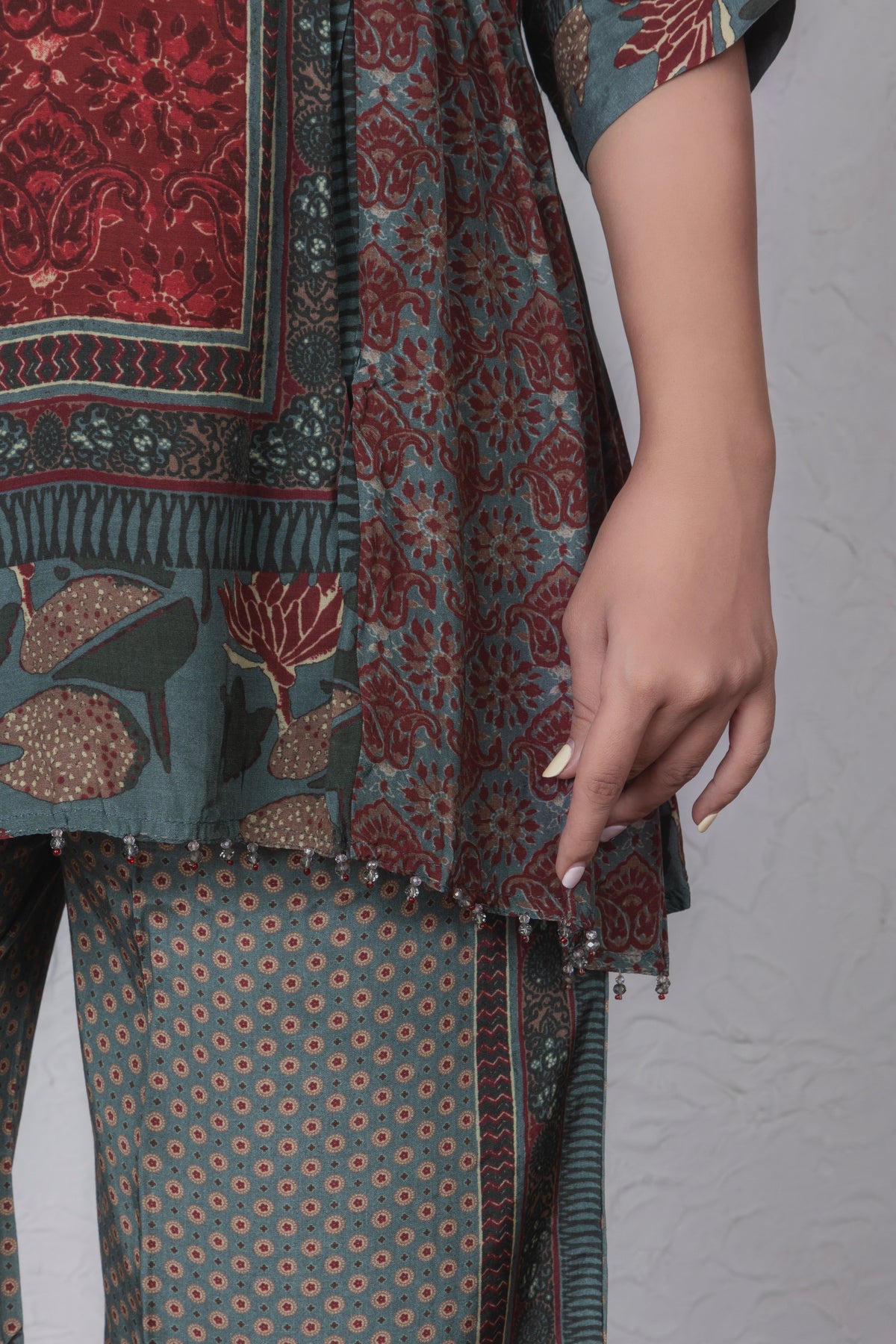 Earthy tunic coord set - Green