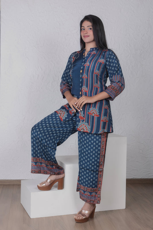Indigo Straight fit Co-ord set