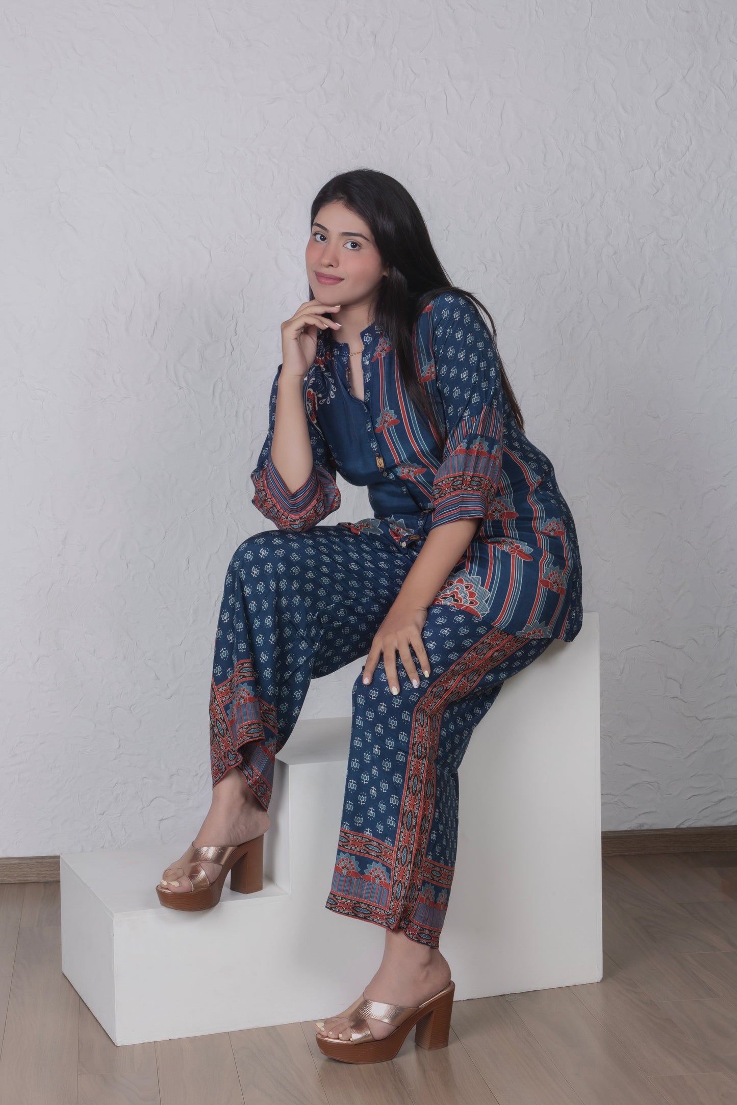 Indigo Straight fit Co-ord set
