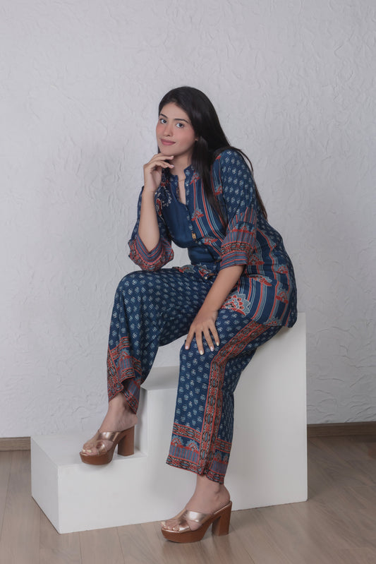 Indigo Straight fit Co-ord set
