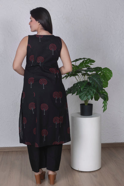 Tree of Life Block-Print Kurta Set