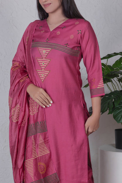 Magenta Geometric Suit Set