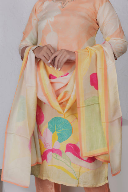 Sunset Peach Floral Suit Set