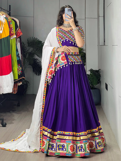 Cotton Gamthi Mirror Work Chaniya Choli | Navratri Wear