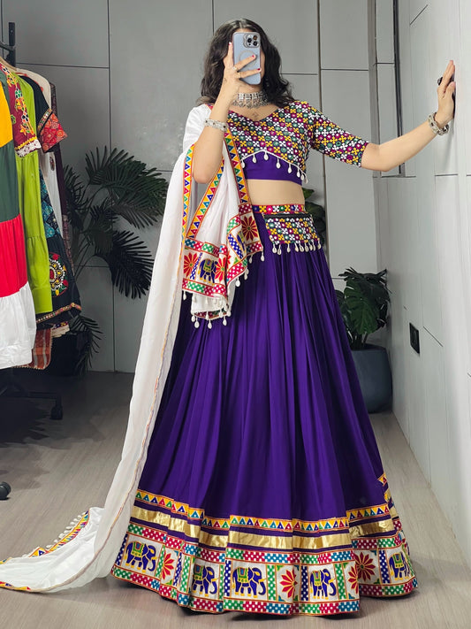 Cotton Gamthi Mirror Work Chaniya Choli | Navratri Wear