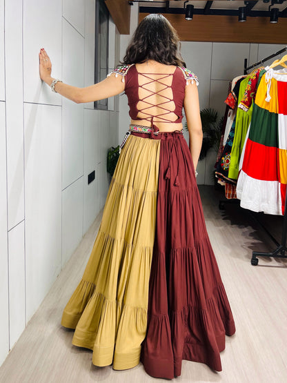 100% Cotton Gamthi Work Lehenga Choli for Navratri