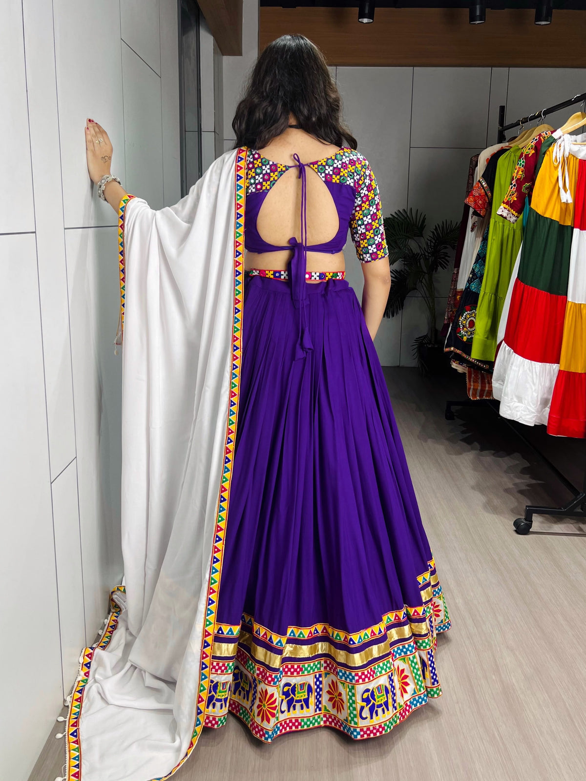 Cotton Gamthi Mirror Work Chaniya Choli | Navratri Wear