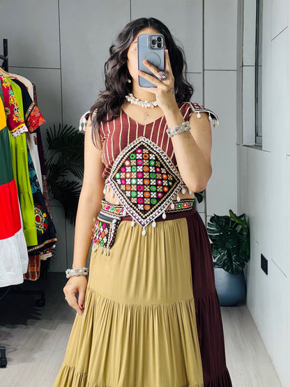 100% Cotton Gamthi Work Lehenga Choli for Navratri