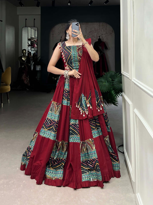 Pure Cotton Garba Navratri Lehenga Choli Set