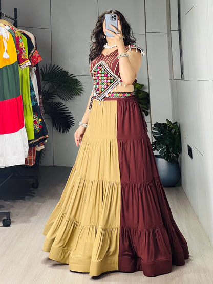 100% Cotton Gamthi Work Lehenga Choli for Navratri