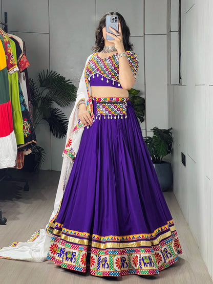 Cotton Gamthi Mirror Work Chaniya Choli | Navratri Wear