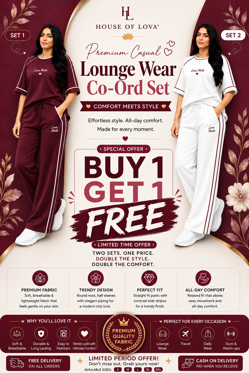 Signature Lounge Co-Ord Set - Buy 1 Get 1 Free