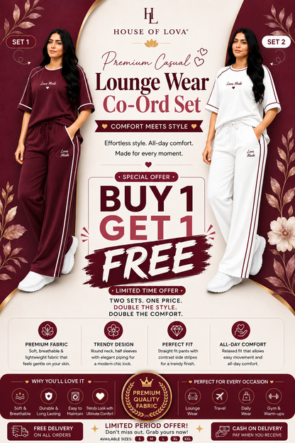 Signature Lounge Co-Ord Set - Buy 1 Get 1 Free