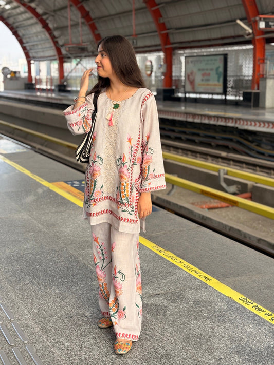 Floral Beige Co-ord Set