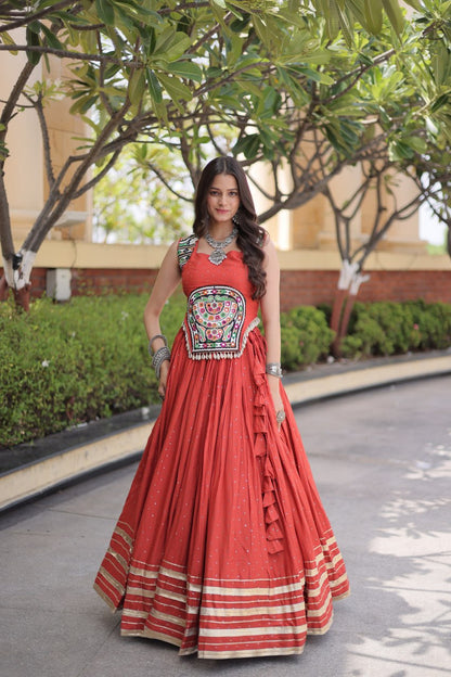 Navratri Special Reyon Gamthi Lehenga Choli Set | Tulip Designer