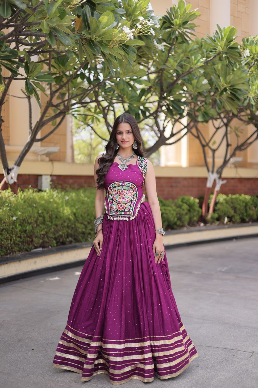 Navratri Special Reyon Gamthi Lehenga Choli Set | Tulip Designer