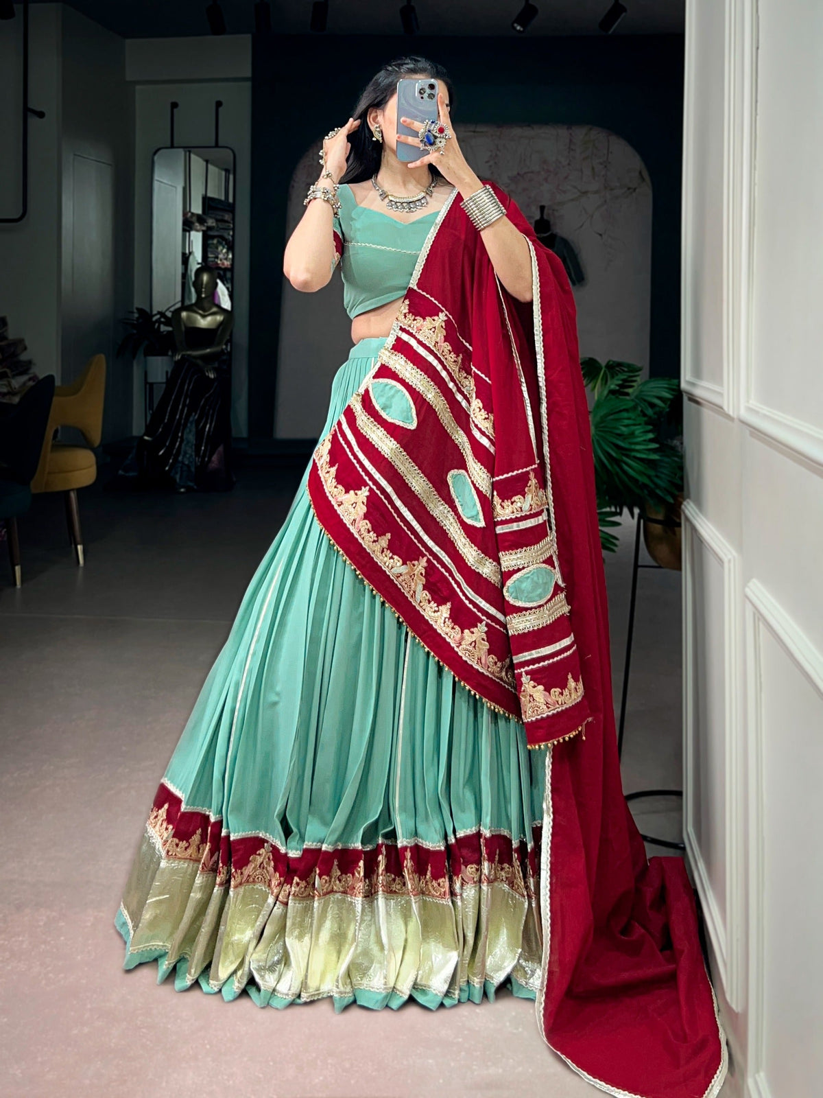 Navratri Rayon Embroidery Lehenga Set | Tulip Designer