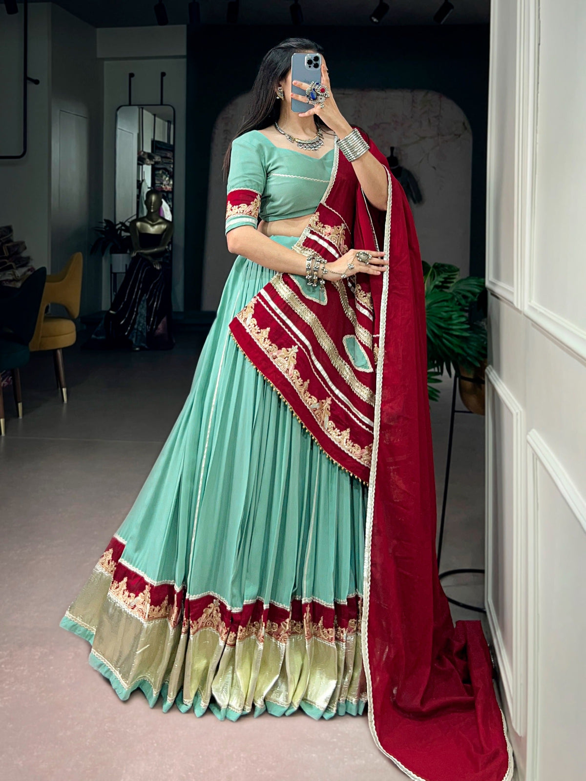 Navratri Rayon Embroidery Lehenga Set | Tulip Designer