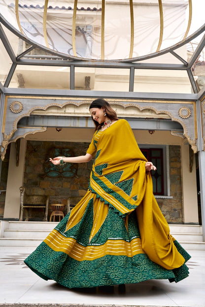 Navratri Rayon Printed Lehenga Set | Tulip Designer